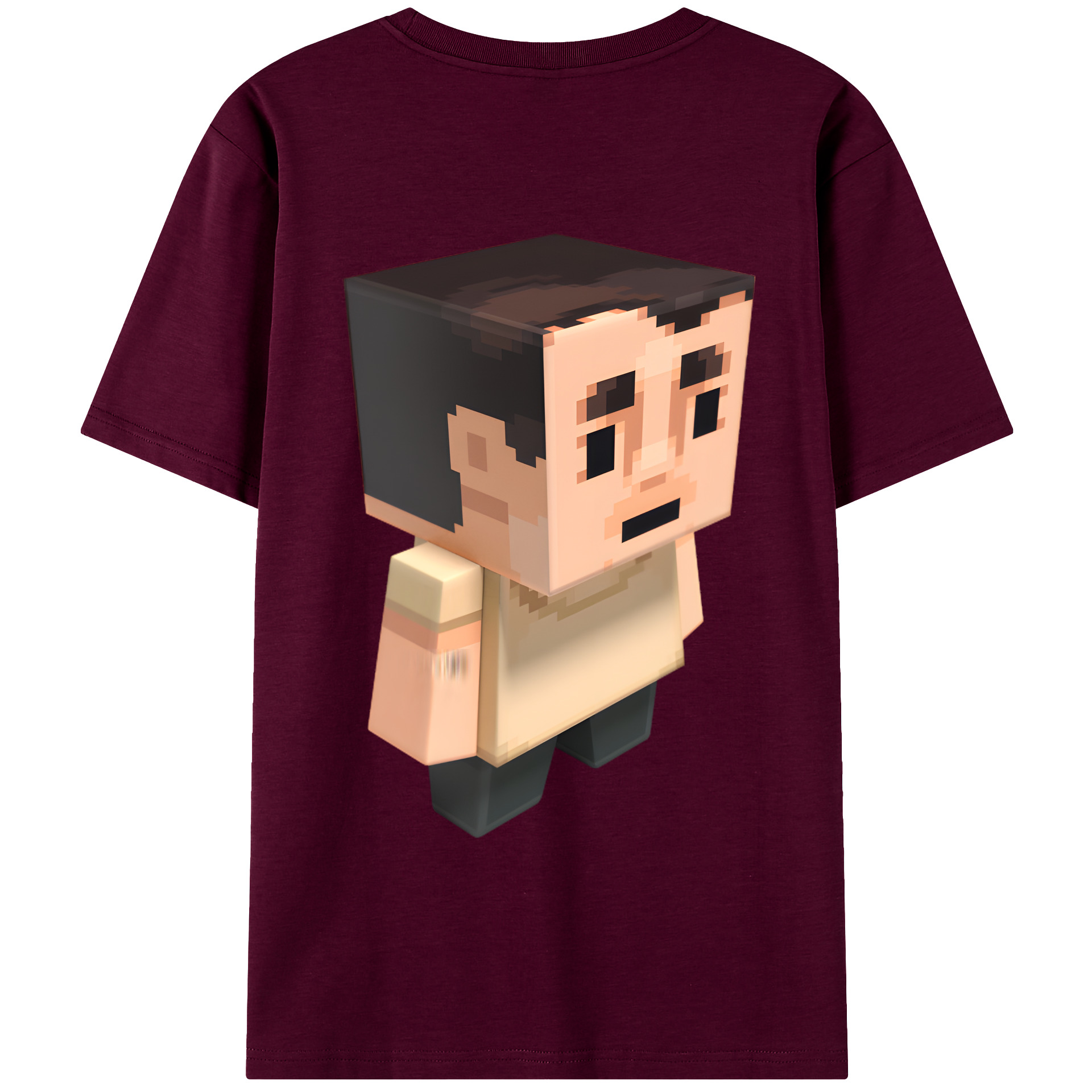 （画像用） マインクラフト ブロックの世界 Minecraft MC Block world レディース半袖Tシャツ(バックプリント)
